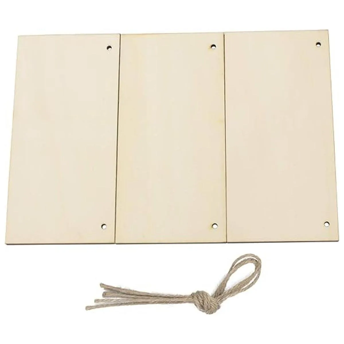 JANOU 3 letreros de madera sin terminar rectangulares para