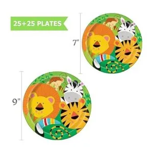 Suministros para fiestas de animales de la selva platos_4