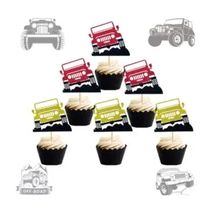 JeVenis 24 piezas de decoración para tartas de auto Jeep