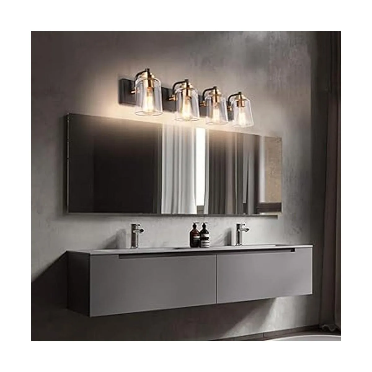 SOLFART Accesorios de iluminación vintage para baño negro_3