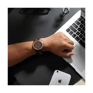 Relojes de pulsera de madera de cuarzo analógico vintage