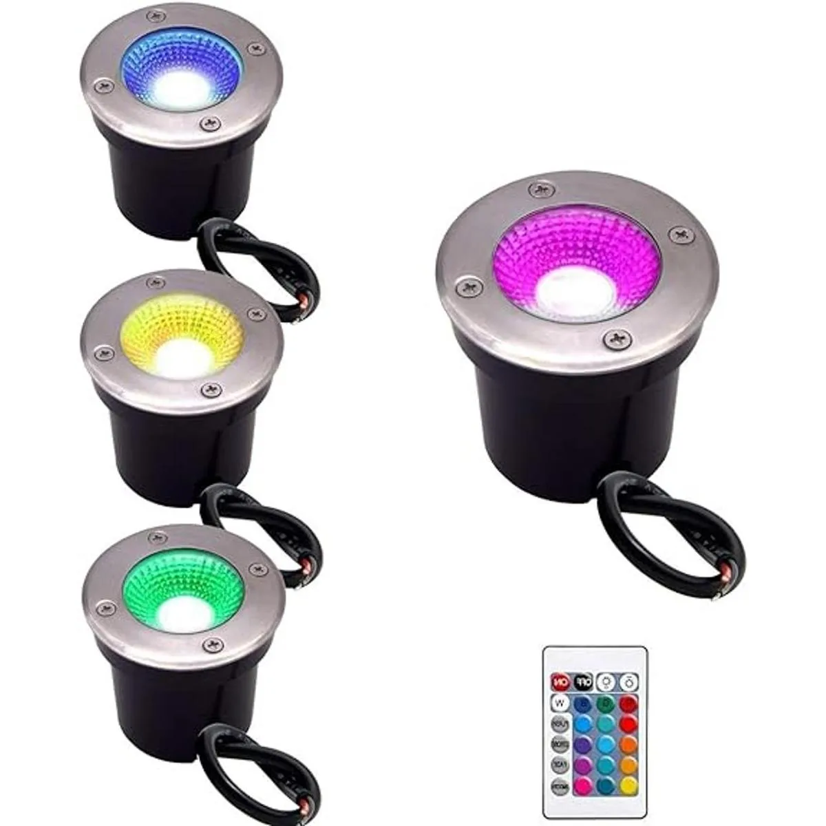 ALEDECO Paquete de 4 luces LED de bajo voltaje de 3 W 12_1