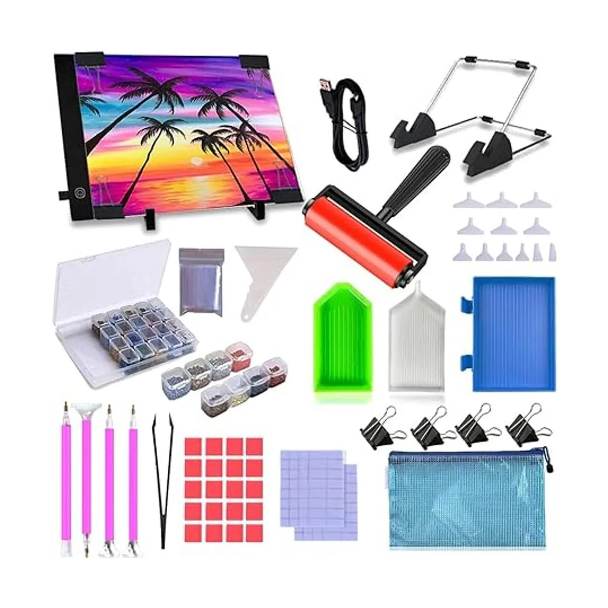 LIRUNQIU Kit de 59 almohadillas de luz LED A4 de pintura