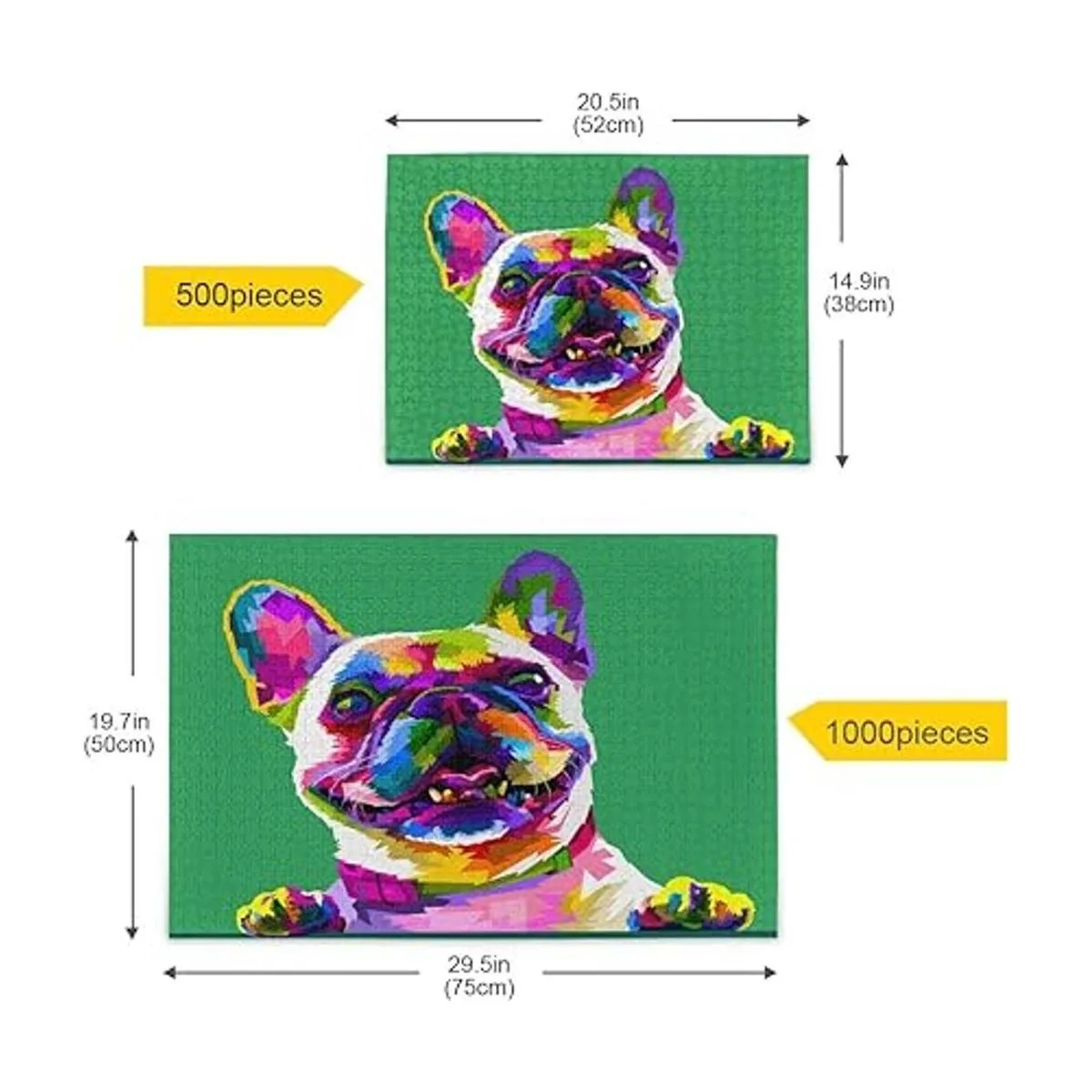 Nander 500 piezas rompecabezas juguetes divertidos Bulldog_5