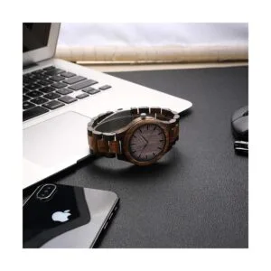 Relojes de pulsera de madera de cuarzo analógico vintage