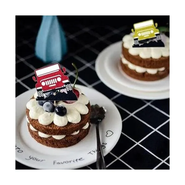 JeVenis 24 piezas de decoración para tartas de auto Jeep