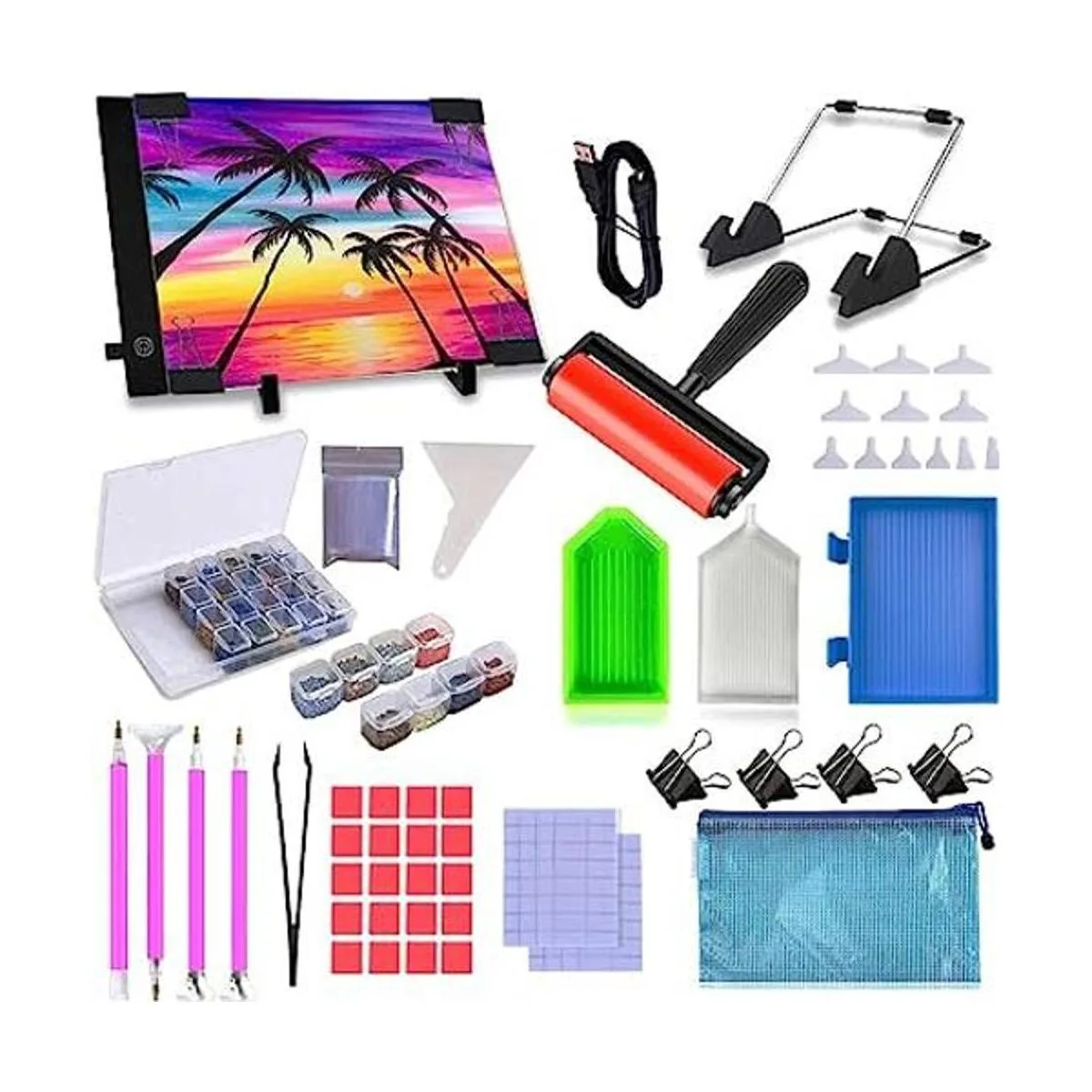 LIRUNQIU Kit de 59 almohadillas de luz LED A4 de pintura