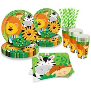 Suministros para fiestas de animales de la selva platos_1