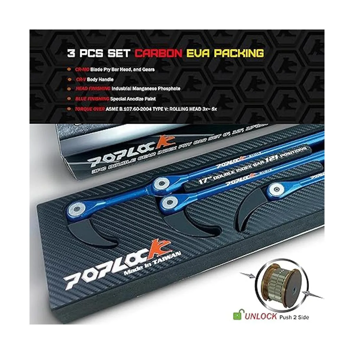 POPLOCK Juego de 3 barras de palancaherramientas_3