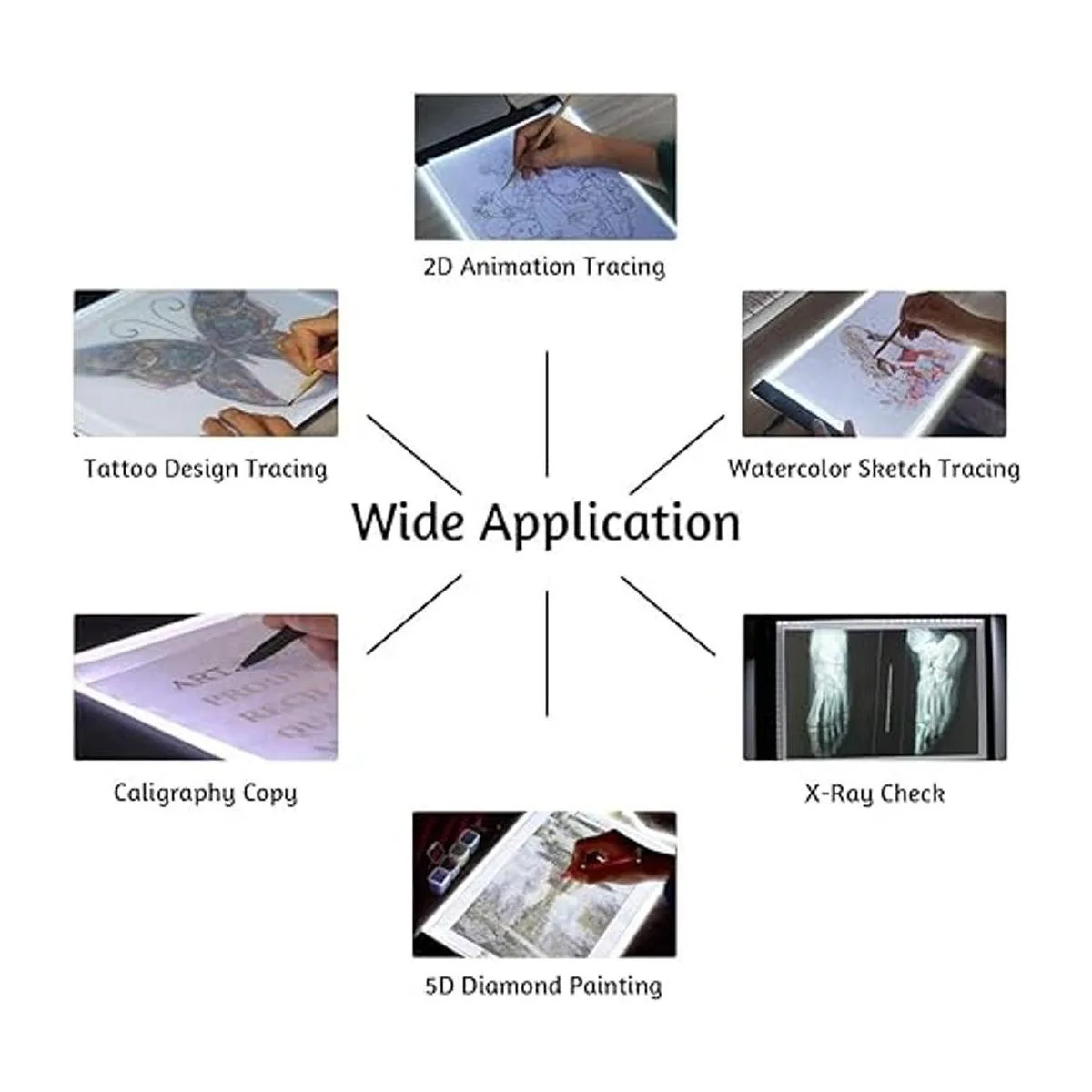 LIRUNQIU Kit de 59 almohadillas de luz LED A4 de pintura