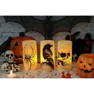 Eldnacele Velas LED parpadeantes sin llama de Halloween_2