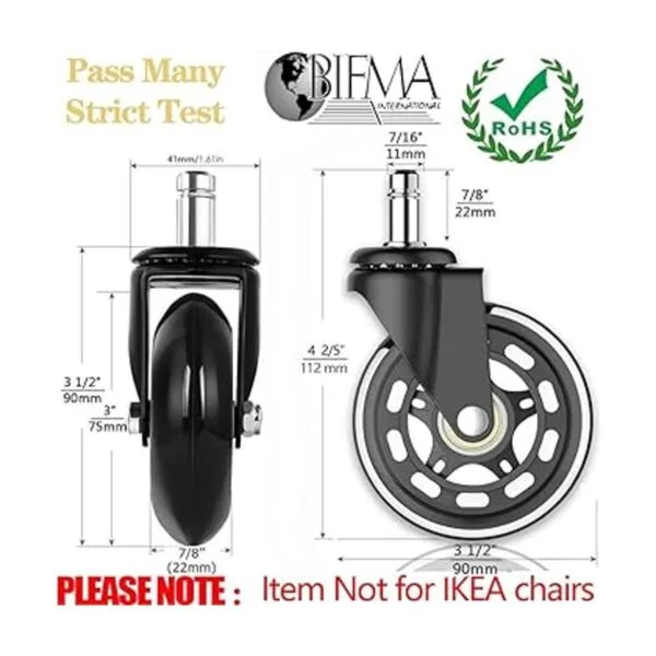 Ruedas giratorias para silla de oficina repuesto de_3