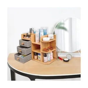 Organizador de almacenamiento de cosméticos de bambú de_6