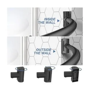 PrettyHome Barra de ducha curvada ajustable a prueba de_5