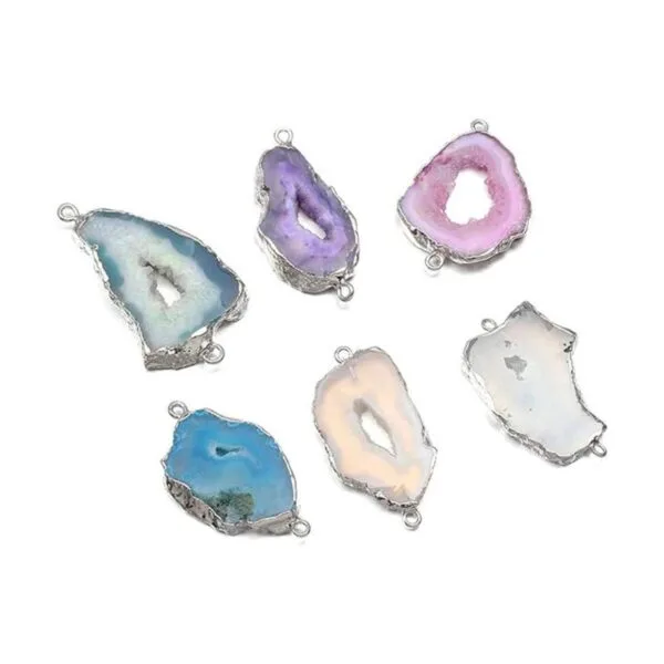 Conectores naturales de geoda de cristal drusa de ágata