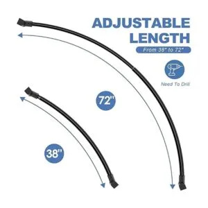 PrettyHome Barra de ducha curvada ajustable a prueba de_2