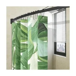 PrettyHome Barra de ducha curvada ajustable a prueba de_3