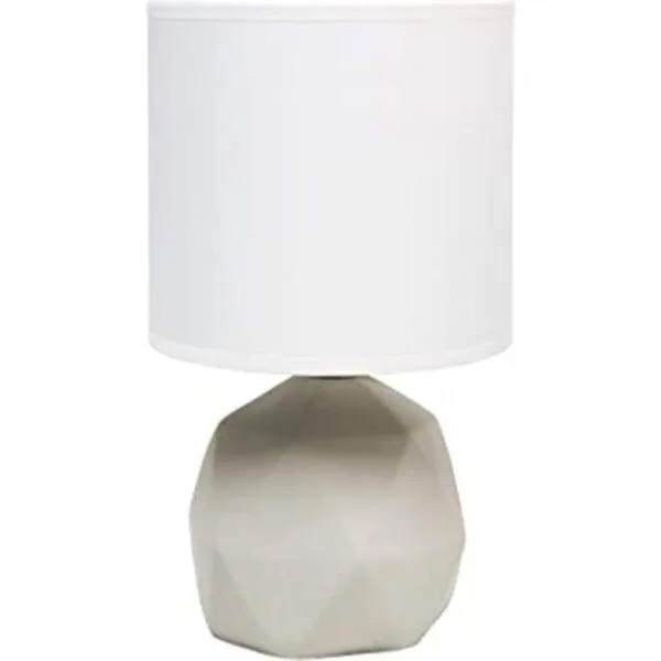 Simple Designs LT2060WHT Lámpara de mesa geométrica de_1