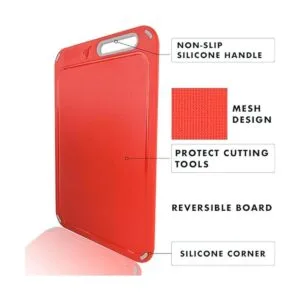 Tabla de cortar de plástico juego de 4 con soporte de