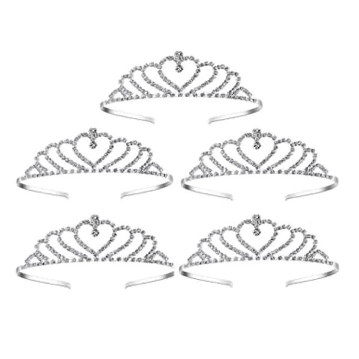 Lovelyshop Corona de tiara de corazón con diamantes de_1