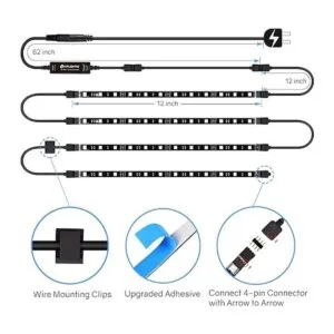 HitLights Tira de luces LED 4 tiras de luz LED pequeñas_3