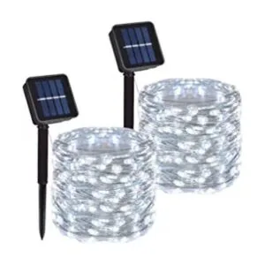 Paquete de 2 cadenas de 100 luces LED solares para_1