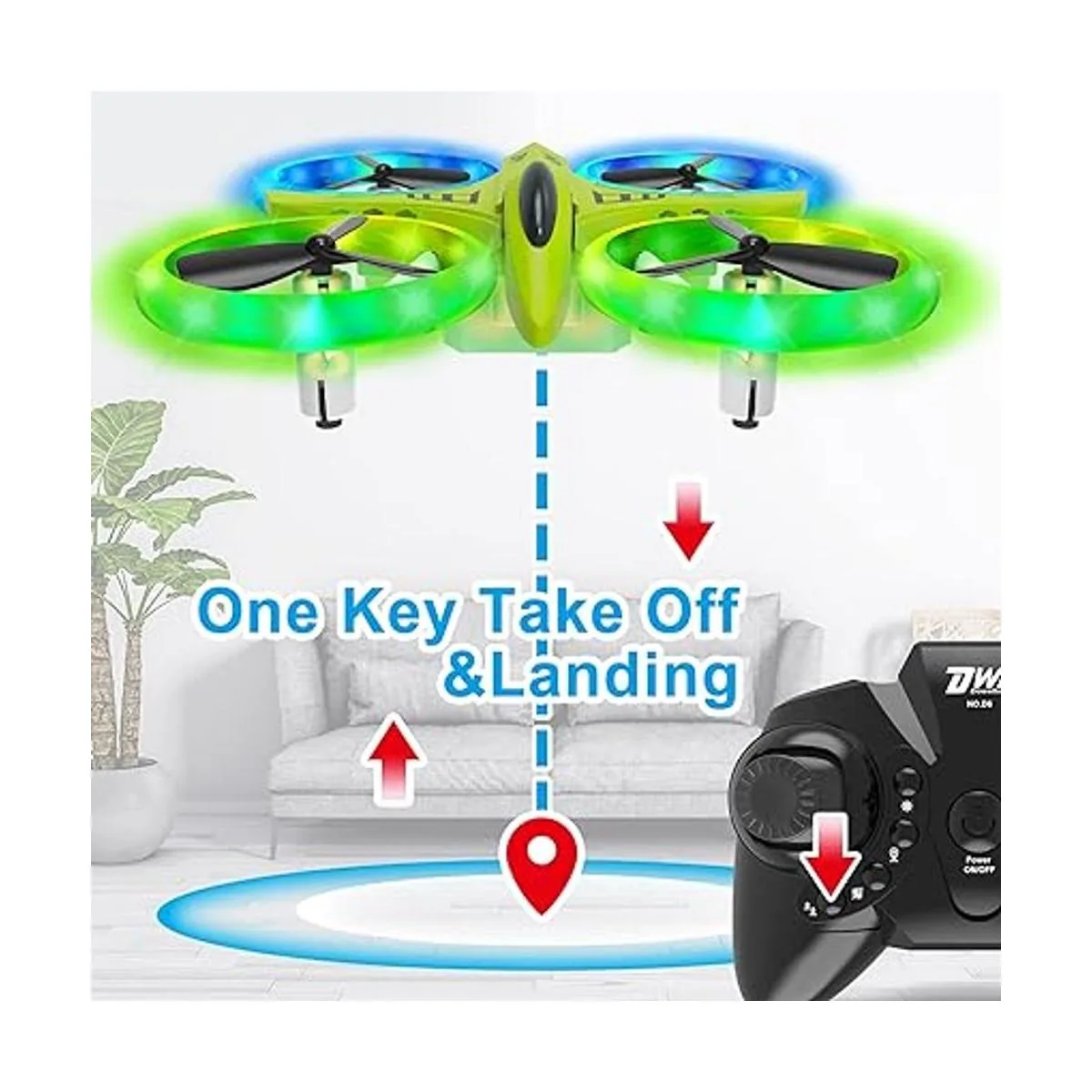 Dwi Dowellin Mini dron de 4.9 pulgadas para niños con_4