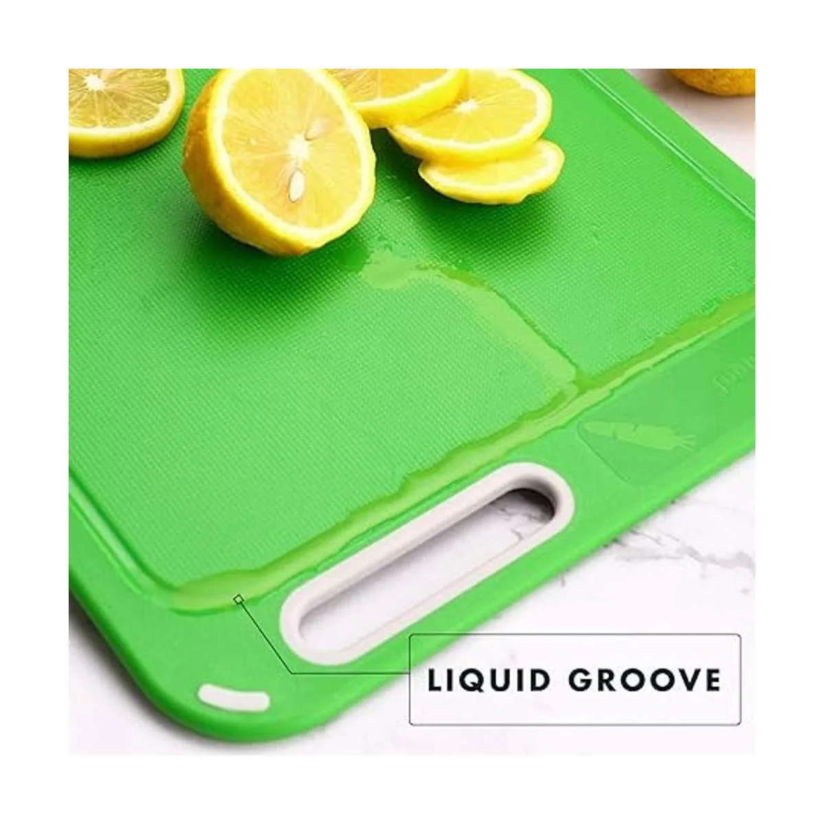 Tabla de cortar de plástico juego de 4 con soporte de