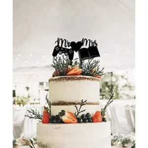 Mr Mrs Decoración para tarta de boda con tapete y libro_4