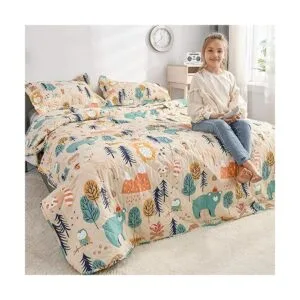 Juego de edredón de tamaño individual colcha para niños