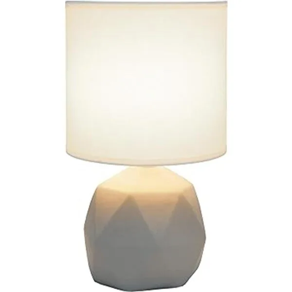 Simple Designs LT2060WHT Lámpara de mesa geométrica de_2
