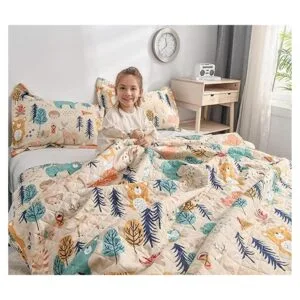 Juego de edredón de tamaño individual colcha para niños