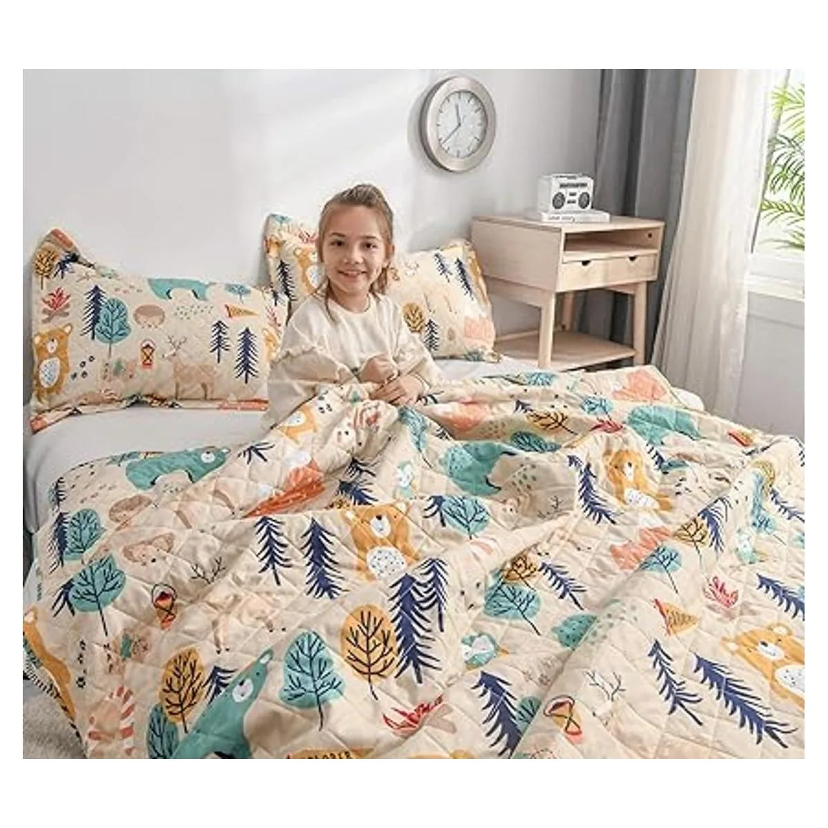 Juego de edredón de tamaño individual colcha para niños