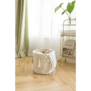 Mkono Canasta decorativa de cuerda de algodón para_3