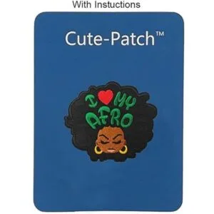 Parche termoadhesivo diseño de chica afro color negro_3