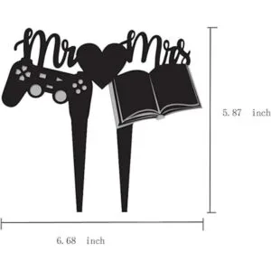 Mr Mrs Decoración para tarta de boda con tapete y libro_2
