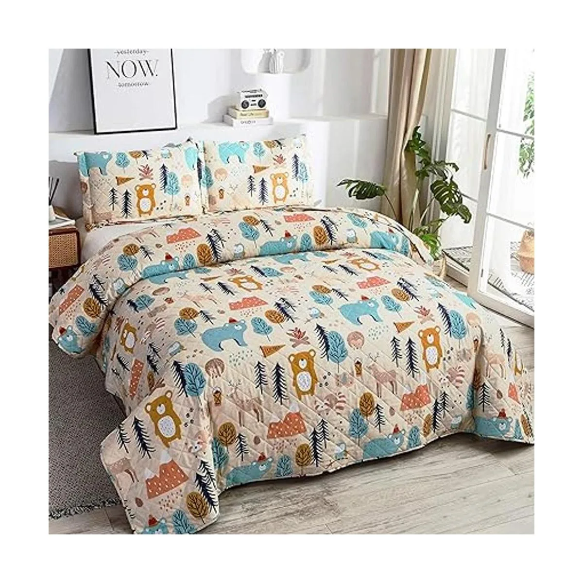 Juego de edredón de tamaño individual colcha para niños