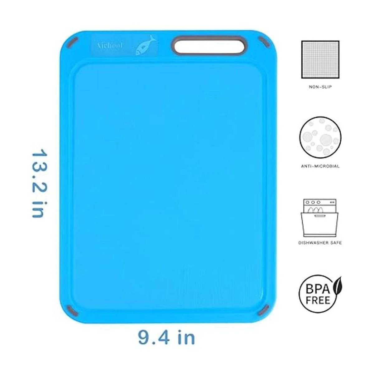 Tabla de cortar de plástico juego de 4 con soporte de