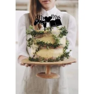 Mr Mrs Decoración para tarta de boda con tapete y libro_3