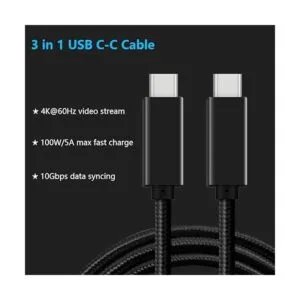 Cable de vídeo USB CC de 10 pies Cuxnoo 4 K USB tipo C_2