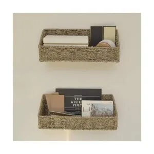 StorageWorks Woven Wall Baskets for Storage Seagrass_2