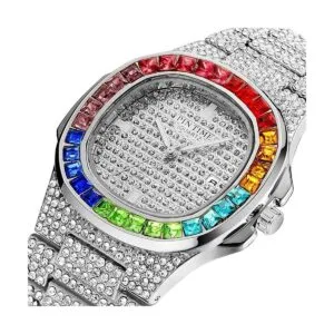 Reloj de pulsera de pulsera de acero inoxidable analógico_2