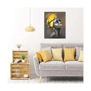 LB Lienzo enmarcado para mujer afroamericana arte de_5