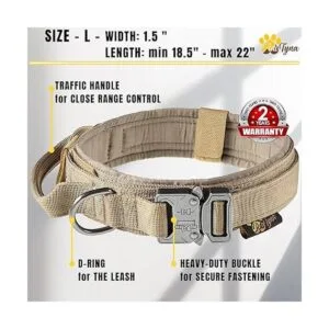 Collar de perro táctico militar K9 Ajustable con asa_4
