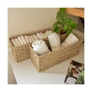 StorageWorks Seagrass Cesta de almacenamiento tejida