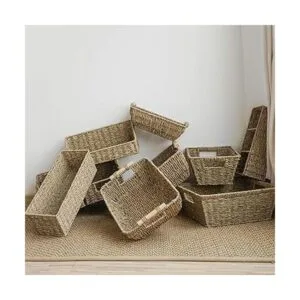 StorageWorks Seagrass Cesta de almacenamiento tejida