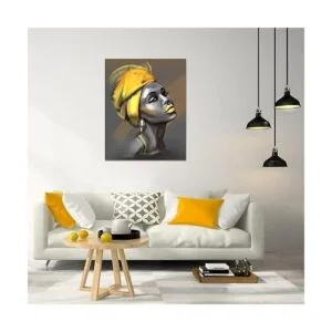 LB Lienzo enmarcado para mujer afroamericana arte de_2