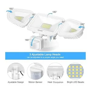 MEIKEE Luces LED de seguridad de 42 W luz de inundación