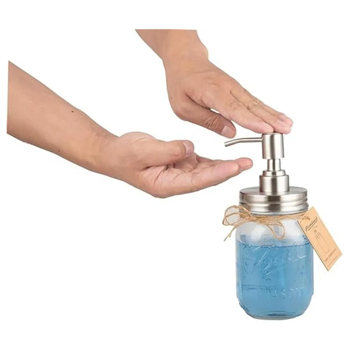 Plomkeest Dispensador de jabón en tarro de cristal