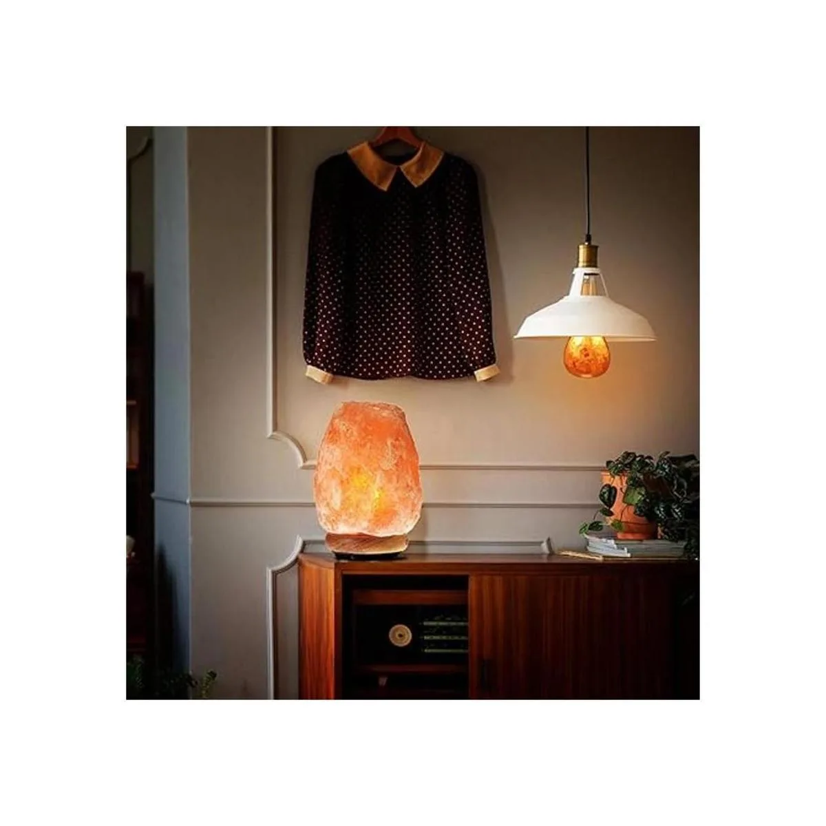 Elvissmart ES1002 Lámpara de noche de sal de cristal rosa_3